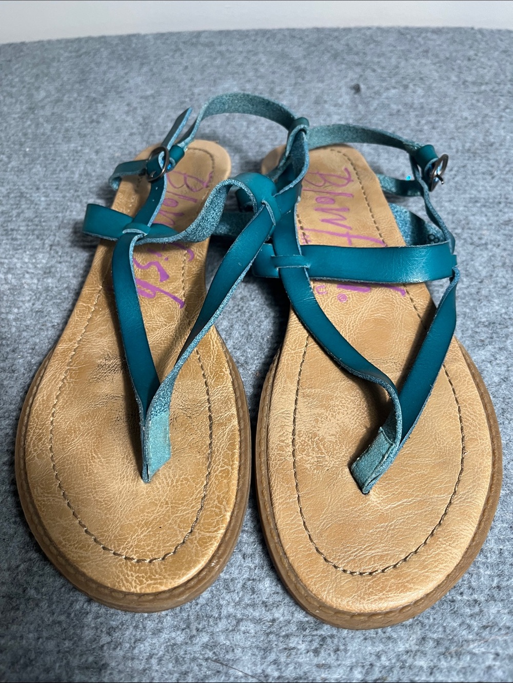 Blowfish Teal Strappy Women's Sandals with Adjustable Ankle Strap